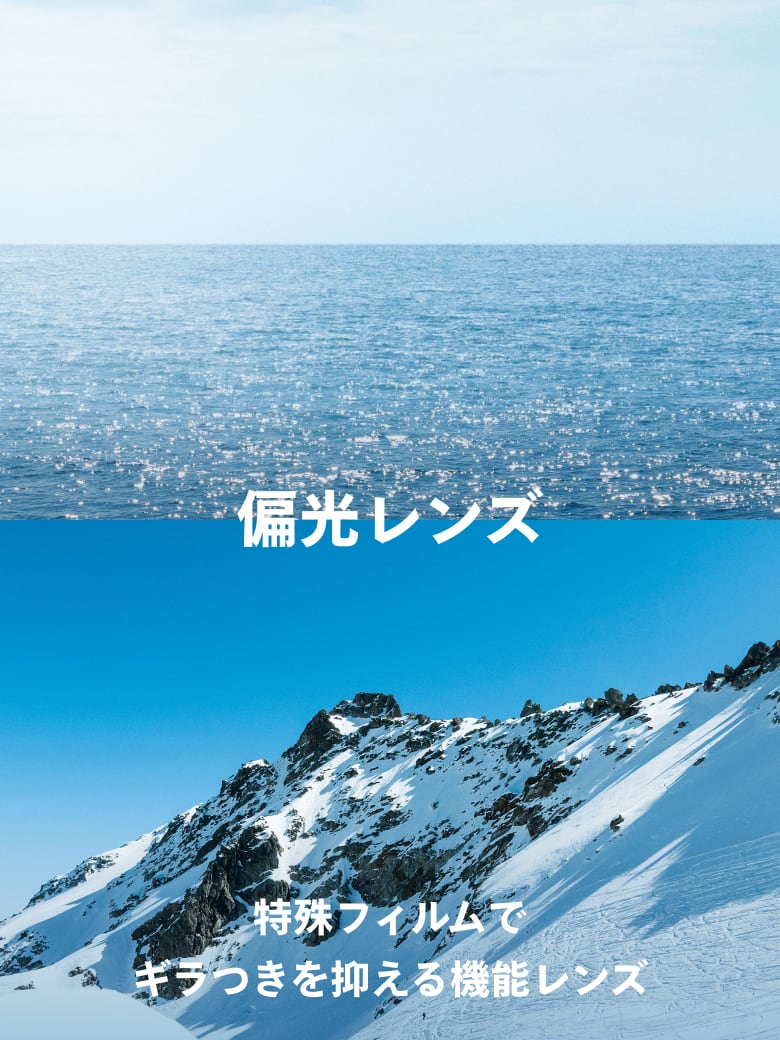 偏光レンズ 特殊フィルムでギラつきを抑える機能レンズ